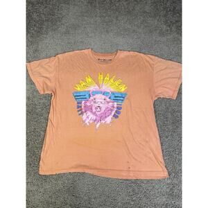 Van Halen Shirt Mens L Orange Live 1982 Lion Graphic Distressed Tagless Cotton